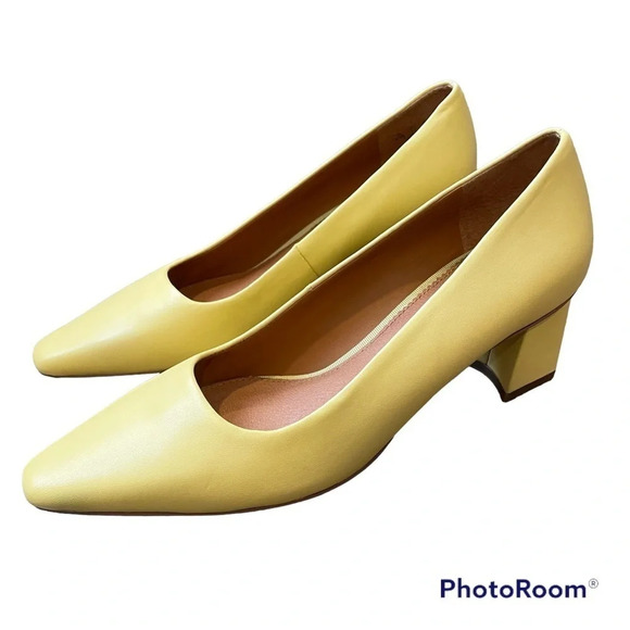NEW Franco Sarto Regal Pump Yellow Leather Women's size 6.5 - Picture 1 of 12